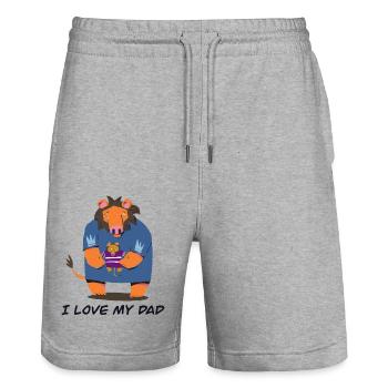 I love m’y dad - Short de jogging bio TRAINER Stanley/Stella unisexe - gris chiné - Devant - Nik (191cm) & Marisol (170cm)