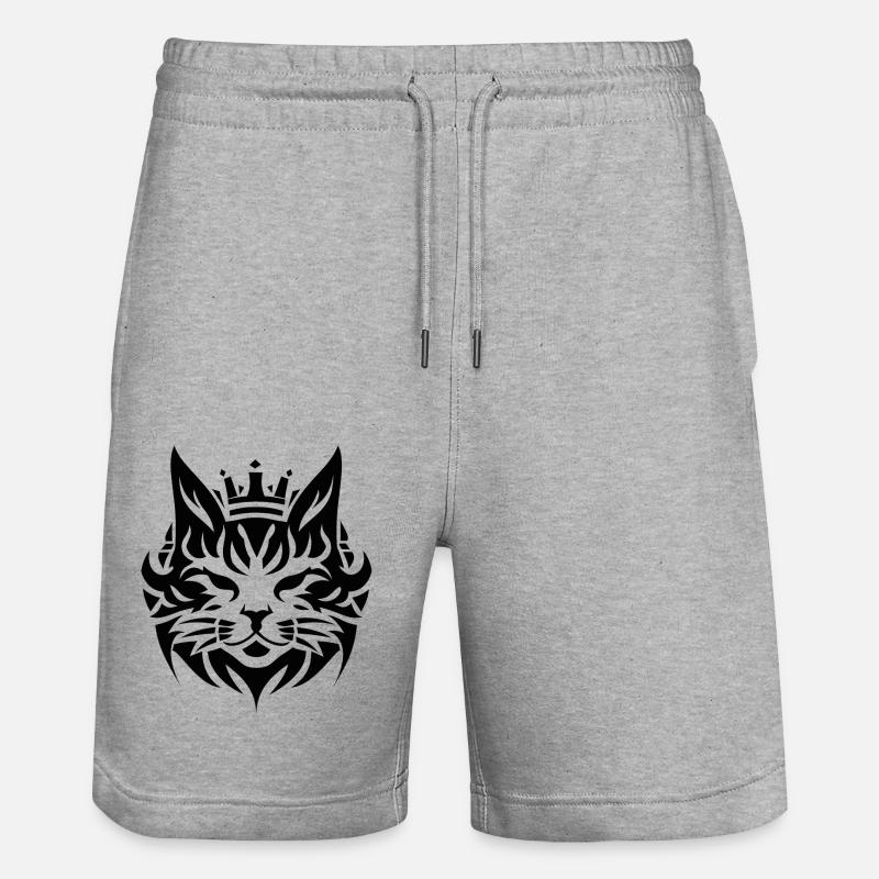 Chat concis avec couronne - Short de jogging bio TRAINER Stanley/Stella unisexe - gris chiné
