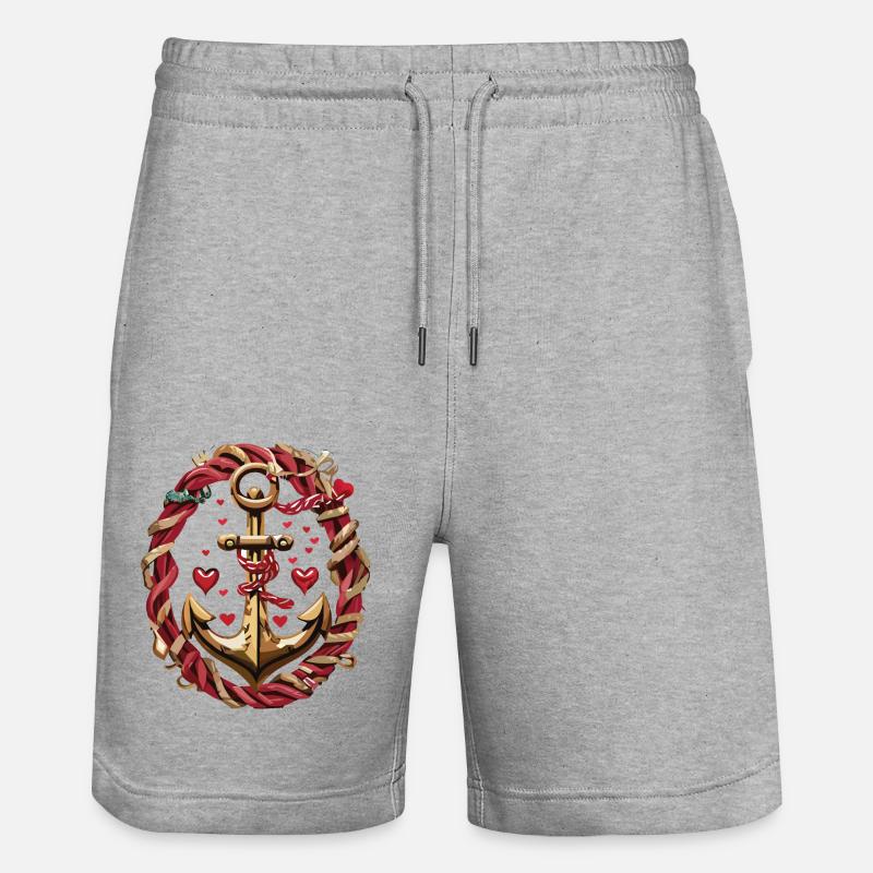 Ancre l’amour - Short de jogging bio TRAINER Stanley/Stella unisexe - gris chiné