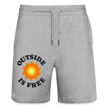 Outside is free 2 - Short de jogging bio TRAINER Stanley/Stella unisexe - gris chiné - Devant - Nik (191cm) & Marisol (170cm)