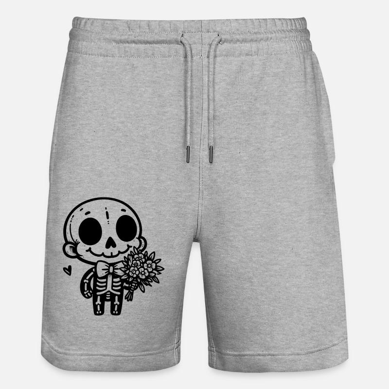 Squelette & Fleurs - Short de jogging bio TRAINER Stanley/Stella unisexe - gris chiné