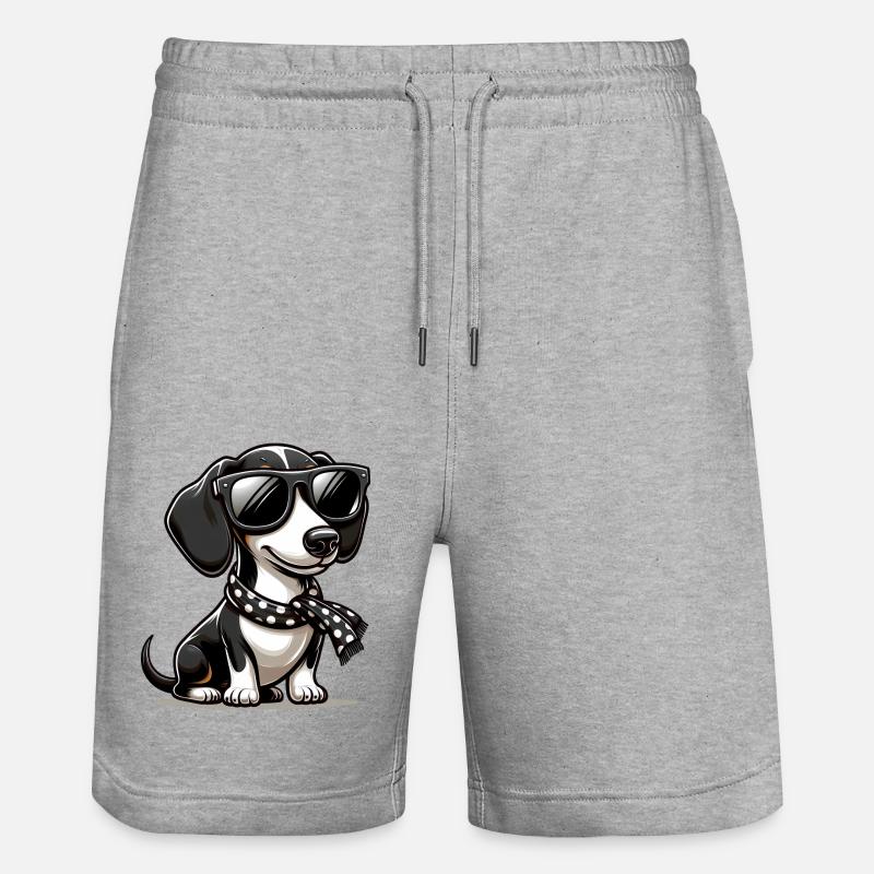 Chien teckel mignon - Short de jogging bio TRAINER Stanley/Stella unisexe - gris chiné
