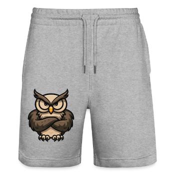 eule - Stanley/Stella Unisex Bio Joggingshorts Trainer  - Grau meliert - Vorne - Nik (191cm) & Marisol (170cm)