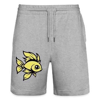 Goldfish Fish Comic Animal - Stanley/Stella Trainer Unisex Organic Jogging Shorts - heather grey - Front - Nik (191cm) & Marisol (170cm)