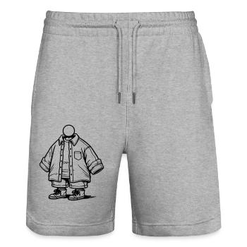 zu groß,das XXL Lebensgefühl - Stanley/Stella Unisex Bio Joggingshorts Trainer  - Grau meliert - Vorne - Nik (191cm) & Marisol (170cm)