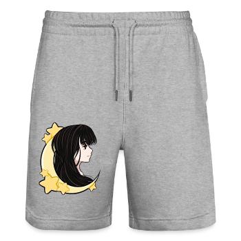 Luna Mond Stern Frau Moon Girl Manga Anime comic - Stanley/Stella Unisex Bio Joggingshorts Trainer  - Grau meliert - Vorne - Nik (191cm) & Marisol (170cm)