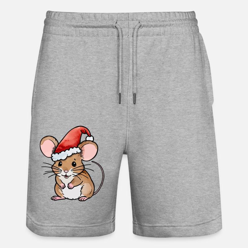 Dessin de Noël Souris - Short de jogging bio TRAINER Stanley/Stella unisexe - gris chiné