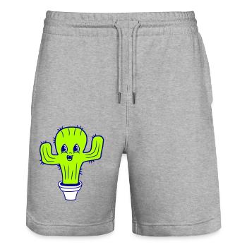 Cher Cactus Cactus Kawaii Visage Mignon Épineux - Short de jogging bio TRAINER Stanley/Stella unisexe - gris chiné - Devant - Nik (191cm) & Marisol (170cm)