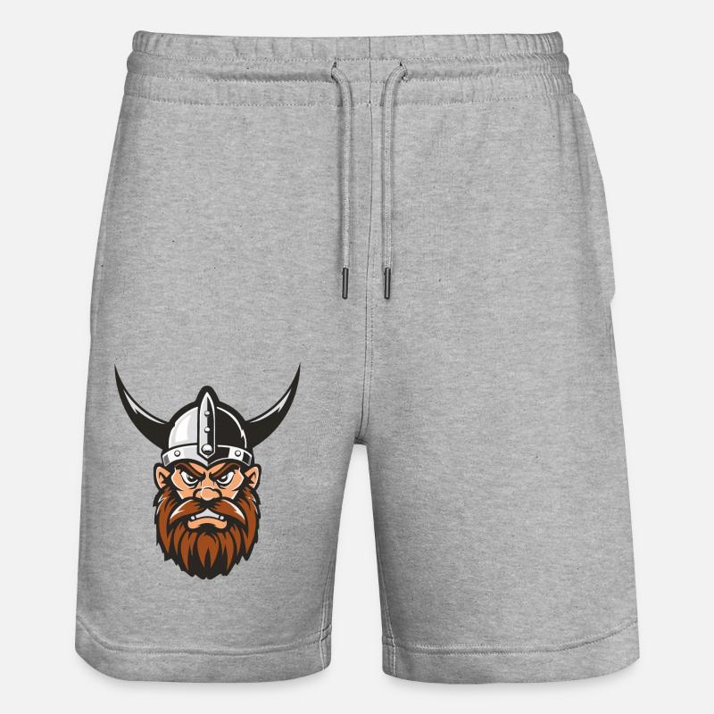 wikinger kopf - Stanley/Stella Unisex Bio Joggingshorts Trainer  - Grau meliert