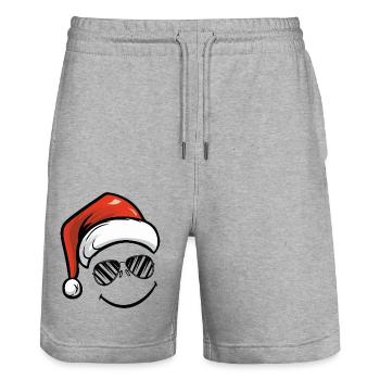 Smileface Nikolaus - Stanley/Stella Unisex Bio Joggingshorts Trainer  - Grau meliert - Vorne - Nik (191cm) & Marisol (170cm)