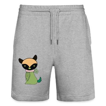 Der kleine Ivo in verschiedenen Farbe - Stanley/Stella Unisex Bio Joggingshorts Trainer  - Grau meliert - Vorne - Nik (191cm) & Marisol (170cm)