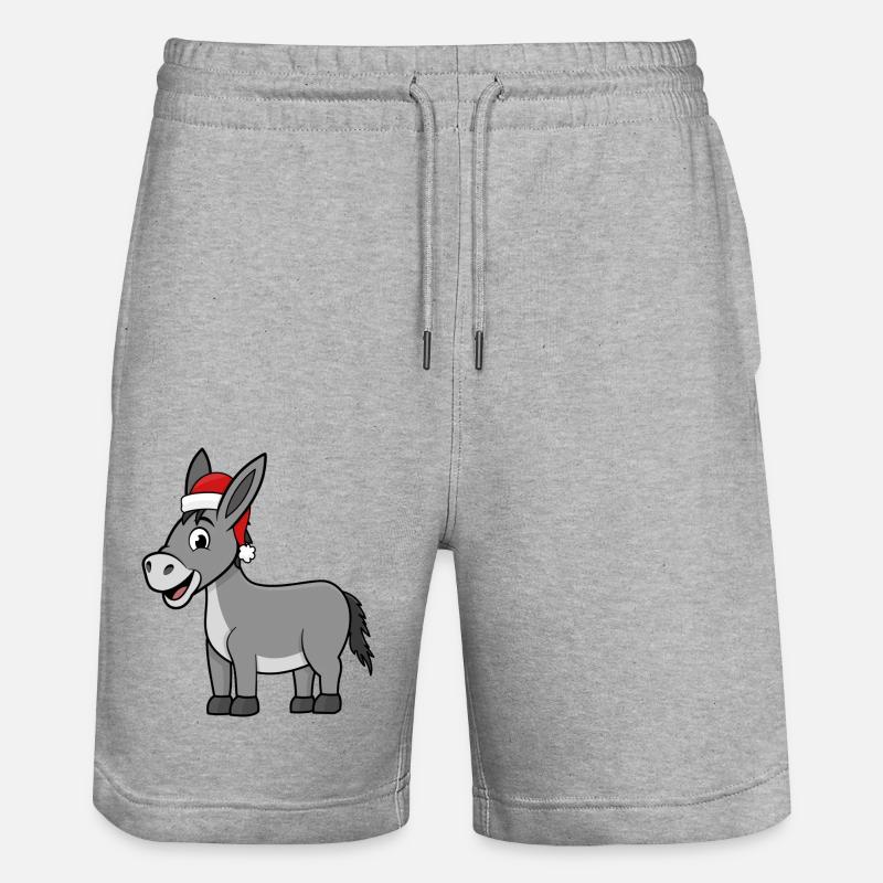 Âne de Noël - Short de jogging bio TRAINER Stanley/Stella unisexe - gris chiné