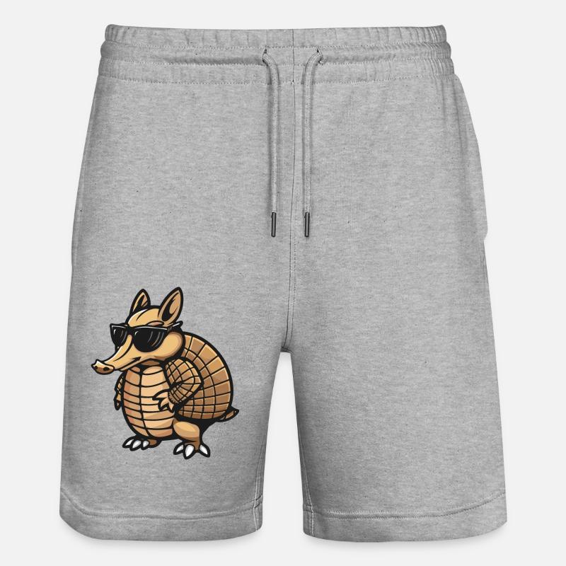 Gürteltier Comic Cool - Stanley/Stella Unisex Bio Joggingshorts Trainer  - Grau meliert