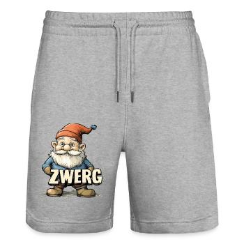 Garden gnome - Stanley/Stella Trainer Unisex Organic Jogging Shorts - heather grey - Front - Nik (191cm) & Marisol (170cm)