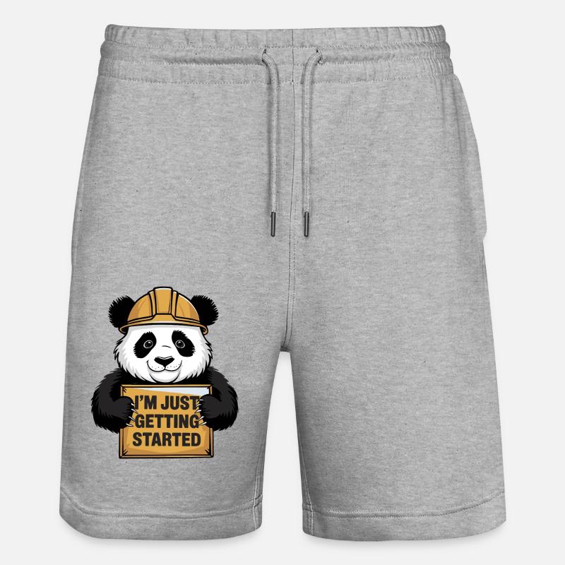 Je commence tout juste Panda - Short de jogging bio TRAINER Stanley/Stella unisexe - gris chiné
