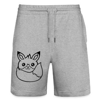 Fuchs Rotfuchs Wildes Tier Schlauer Wald Bewohner - Stanley/Stella Unisex Bio Joggingshorts Trainer  - Grau meliert - Vorne - Nik (191cm) & Marisol (170cm)