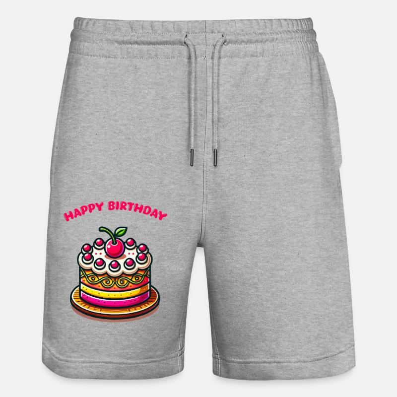 Gâteau joyeux anniversaire - Short de jogging bio TRAINER Stanley/Stella unisexe - gris chiné