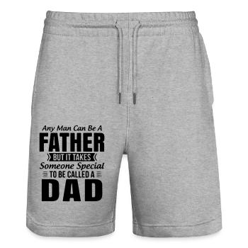 any man can be a father but it takes someone - Stanley/Stella Trainer Unisex Organic Jogging Shorts - heather grey - Front - Nik (191cm) & Marisol (170cm)