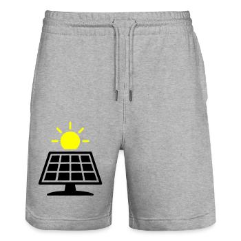Panneaux solaires du système photovoltaïque - Short de jogging bio TRAINER Stanley/Stella unisexe - gris chiné - Devant - Nik (191cm) & Marisol (170cm)