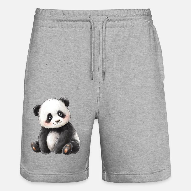 Mignon bébé panda - Short de jogging bio TRAINER Stanley/Stella unisexe - gris chiné