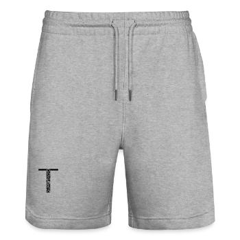 Buchstabe T - Stanley/Stella Unisex Bio Joggingshorts Trainer  - Grau meliert - Vorne - Nik (191cm) & Marisol (170cm)