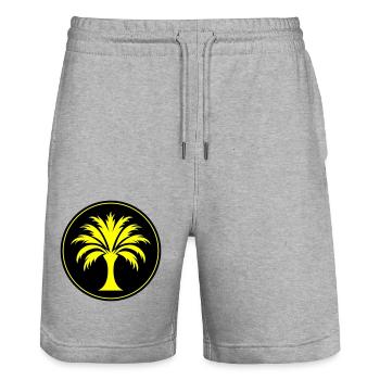 Palme Symbol - Stanley/Stella Unisex Bio Joggingshorts Trainer  - Grau meliert - Vorne - Nik (191cm) & Marisol (170cm)