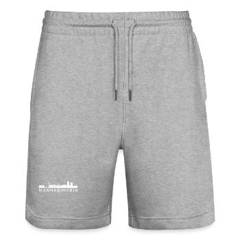 Mannheimerin 01 weiß - Stanley/Stella Unisex Bio Joggingshorts Trainer  - Grau meliert - Vorne - Nik (191cm) & Marisol (170cm)