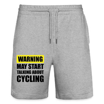 Funny Cycling Quote - Stanley/Stella Trainer Unisex Organic Jogging Shorts - heather grey - Front - Nik (191cm) & Marisol (170cm)