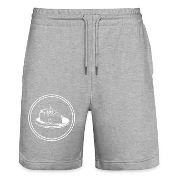 Cuisson du cheesecake - Short de jogging bio TRAINER Stanley/Stella unisexe - gris chiné - Devant - Nik (191cm) & Marisol (170cm)