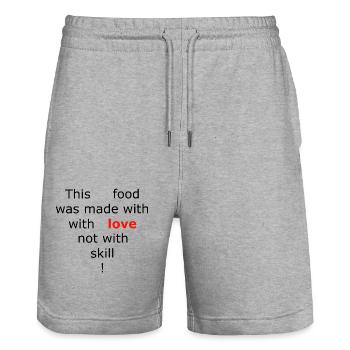 Food made with love - Stanley/Stella Unisex Bio Joggingshorts Trainer  - Grau meliert - Vorne - Nik (191cm) & Marisol (170cm)