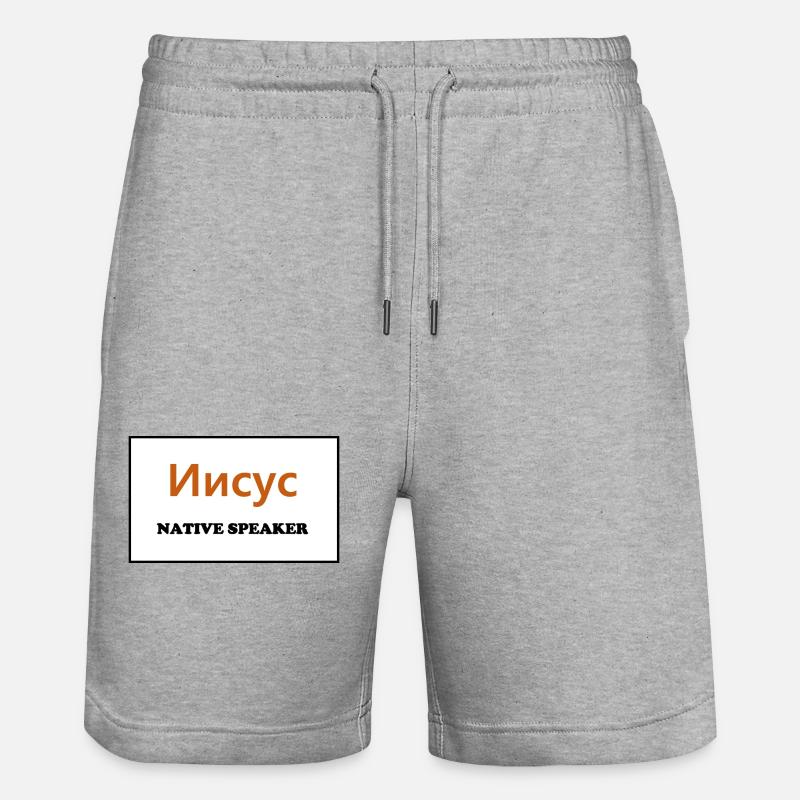 Langue maternelle, russe - Short de jogging bio TRAINER Stanley/Stella unisexe - gris chiné