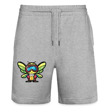 Dragonfly Après-Ski Bière Bande dessinée - Short de jogging bio TRAINER Stanley/Stella unisexe - gris chiné - Devant - Nik (191cm) & Marisol (170cm)