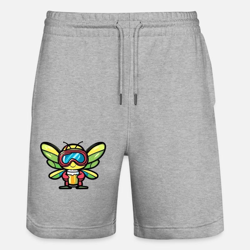 Dragonfly Après-Ski Bière Bande dessinée - Short de jogging bio TRAINER Stanley/Stella unisexe - gris chiné