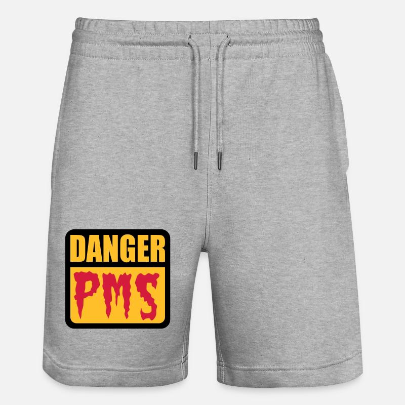 Danger PMS | Prämenstruelles Syndrom | - Short de jogging bio TRAINER Stanley/Stella unisexe - gris chiné