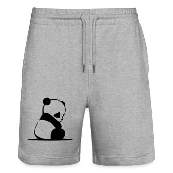 Panda - Stanley/Stella Unisex Bio Joggingshorts Trainer  - Grau meliert - Vorne - Nik (191cm) & Marisol (170cm)