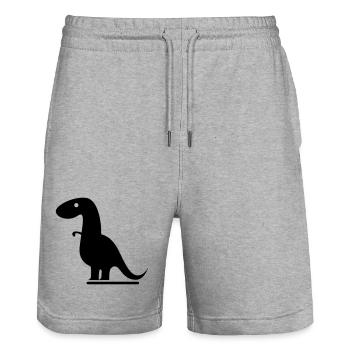 dinosaure - Short de jogging bio TRAINER Stanley/Stella unisexe - gris chiné - Devant - Nik (191cm) & Marisol (170cm)