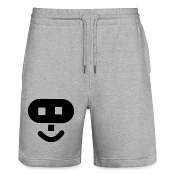Hacker-Logo - Stanley/Stella Unisex Bio Joggingshorts Trainer  - Grau meliert - Vorne - Nik (191cm) & Marisol (170cm)