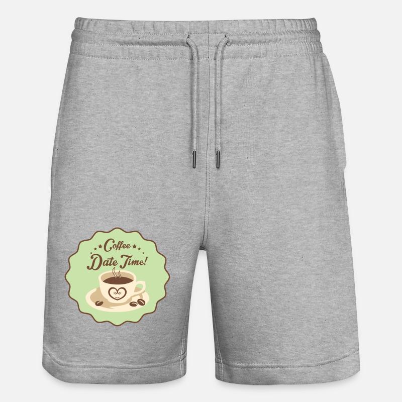 Date du café Heure - Short de jogging bio TRAINER Stanley/Stella unisexe - gris chiné
