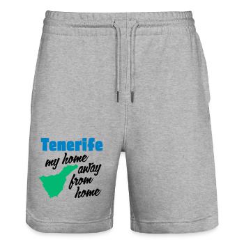Tenerife ma maison loin de chez moi - Short de jogging bio TRAINER Stanley/Stella unisexe - gris chiné - Devant - Nik (191cm) & Marisol (170cm)