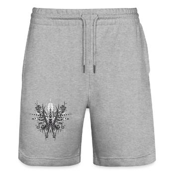 Structure artistique faite de rubans et de plumes - Short de jogging bio TRAINER Stanley/Stella unisexe - gris chiné - Devant - Nik (191cm) & Marisol (170cm)