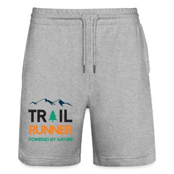 Trail Runner - Powered by Nature - Stanley/Stella Unisex Bio Joggingshorts Trainer  - Grau meliert - Vorne - Nik (191cm) & Marisol (170cm)