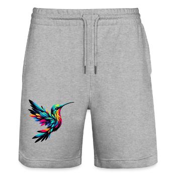 Colibri - Short de jogging bio TRAINER Stanley/Stella unisexe - gris chiné - Devant - Nik (191cm) & Marisol (170cm)