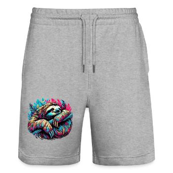 Paresse - Short de jogging bio TRAINER Stanley/Stella unisexe - gris chiné - Devant - Nik (191cm) & Marisol (170cm)