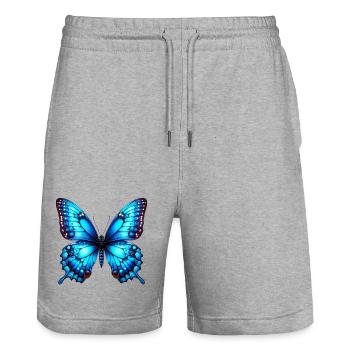Papillon - Short de jogging bio TRAINER Stanley/Stella unisexe - gris chiné - Devant - Nik (191cm) & Marisol (170cm)