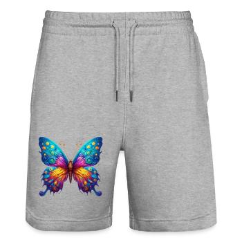 Van Gogh Schmetterling - Stanley/Stella Unisex Bio Joggingshorts Trainer  - Grau meliert - Vorne - Nik (191cm) & Marisol (170cm)
