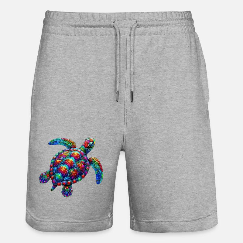 Schildkröte - Stanley/Stella Unisex Bio Joggingshorts Trainer - Grau meliert