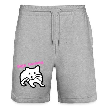 hiya hammy - Stanley/Stella Trainer Unisex Organic Jogging Shorts - heather grey - Front - Nik (191cm) & Marisol (170cm)