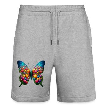Schmetterling Tulpen Tulpe Holland - Stanley/Stella Unisex Bio Joggingshorts Trainer  - Grau meliert - Vorne - Nik (191cm) & Marisol (170cm)