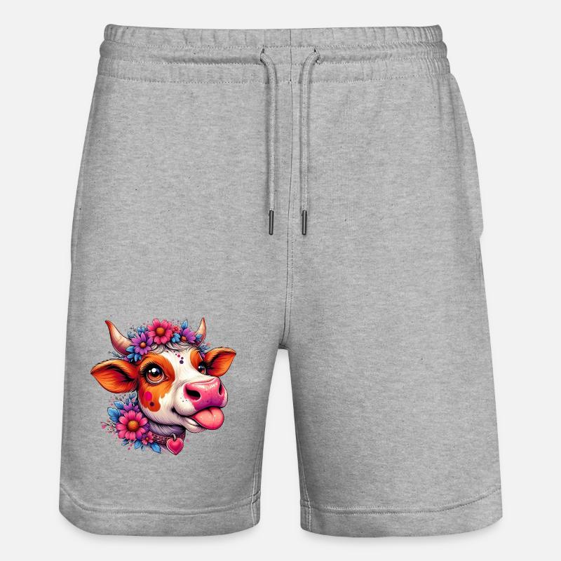 Vache - Short de jogging bio TRAINER Stanley/Stella unisexe - gris chiné