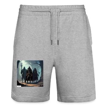 Freunde der antiken Fantasy - Stanley/Stella Unisex Bio Joggingshorts Trainer  - Grau meliert - Vorne - Nik (191cm) & Marisol (170cm)